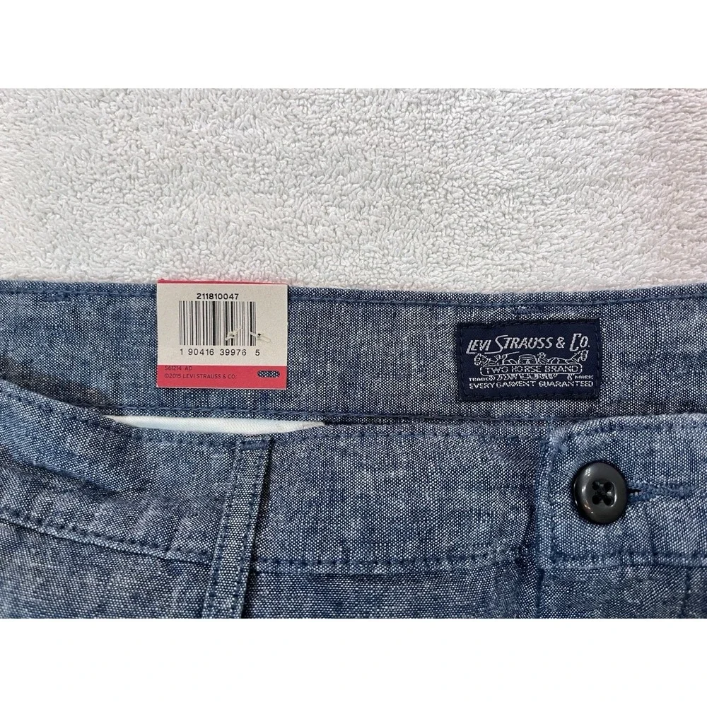NWT Levis Shorts Mens 42 Blue Straight Fit Chino‎ Flat Front 10